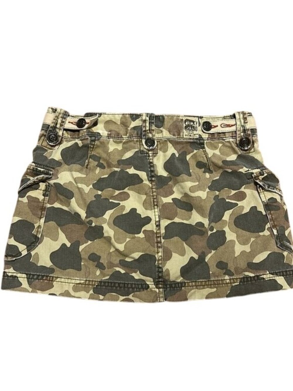 Lucky Brand Mini Skirt Camo Postage Stamp Cargo Vintage Y2k Camouflage 2/26